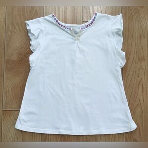 Egg by Susan Lazar Girls Nicole White Ruffle Top